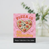 Groovy Käse Pizza Mein Valentinstag Postkarte (Stehend Vorderseite)