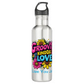Groovy Kinda Liebe Edelstahlflasche (Vorderseite)