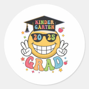 Groovy Kindergarten Graduate Happy Abschluss Cl O Runder Aufkleber