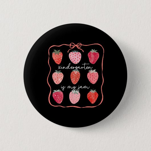 Groovy Kindergarten ist mein Ding Strawberry Kinde Button (Vorderseite)