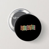 Groovy Kindergarten Vibes Face Retro Lehrer zurück Button (Vorne & Hinten)