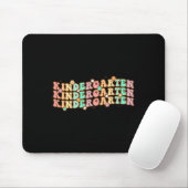 Groovy Kindergarten Vibes Face Retro Lehrer zurück Mousepad (Mit Mouse)
