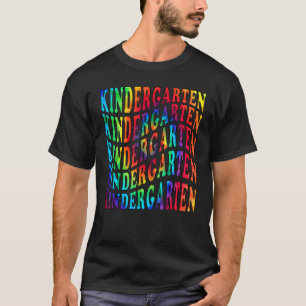 Groovy Kindergarten Vibes Retro Gesicht Lehrer Rüc T-Shirt