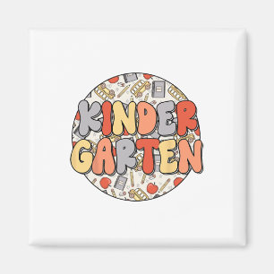 Groovy Kindergarten Vibes Retro Lehrer Kinder Ck T Magnet