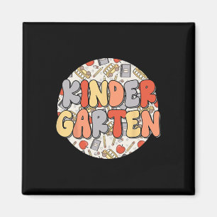 Groovy Kindergarten Vibes Retro Lehrer Kinder zurü Magnet