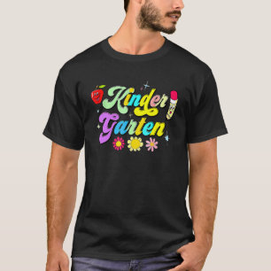 Groovy Kindergarten Vibes Retro Zurück zur Schule T-Shirt