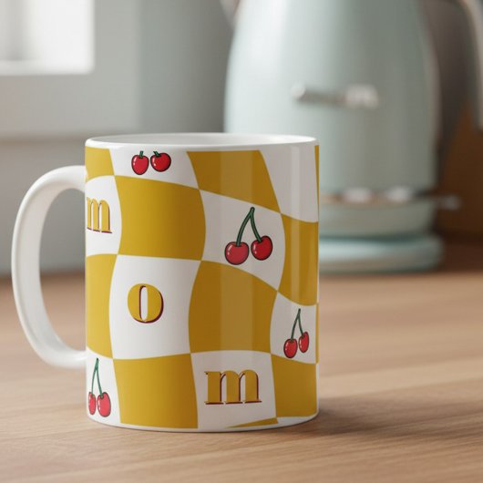 Groovy Kirsch Schachbrett Küchen Kitsch Mama Kaffeetasse