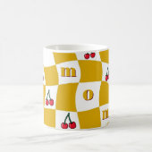 Groovy Kirsch Schachbrett Küchen Kitsch Mama Kaffeetasse (Mittel)