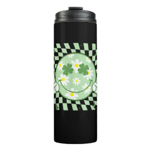 Groovy Kleeblatt Smile Face St Patricks Day Men Ki Thermosbecher