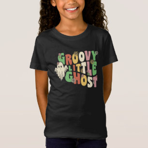 Groovy Kleiner Geist Mit Vintage Blumen Halloween T-Shirt