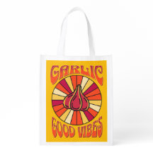 Groovy Knoblauch Gute Vibes Wiederverwendbare Tasc