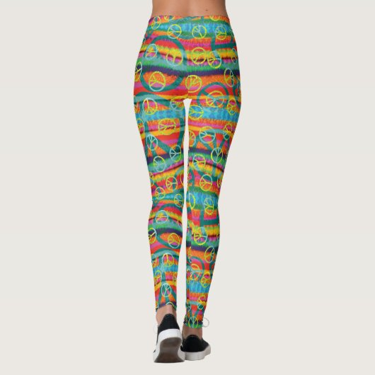 Groovy Krawatten-Friedenszeichen Leggings (Rückseite)