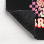 Groovy Küss Dein Gehirn Retro Valentinstag Lehrer Mousepad (Ecke)