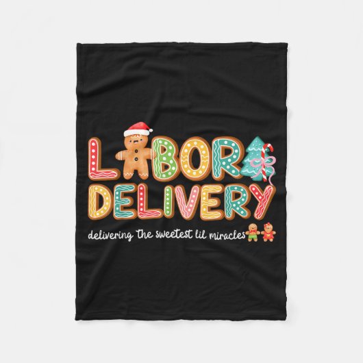 Groovy Labor And Delivery Christmas L&d Nurse Fleecedecke (Vorderseite)