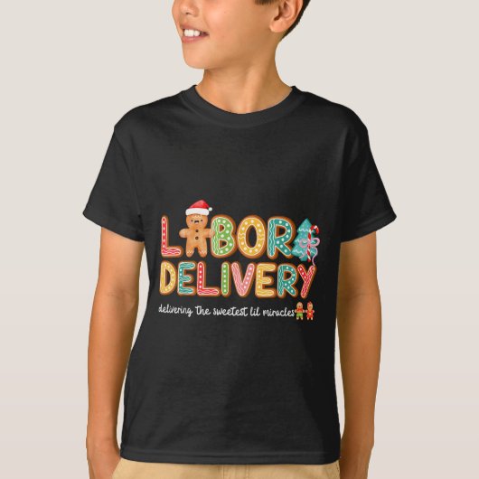 Groovy Labor And Delivery Christmas L&d Nurse T-Shirt (Vorderseite)