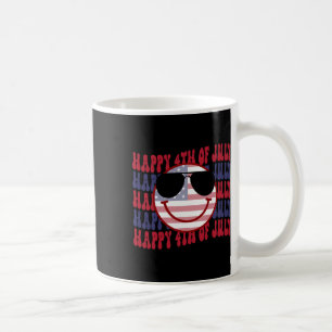 Groovy lächelnd Gesicht American 4. Juli Kaffeetasse
