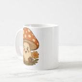 Groovy lächelnder Retro-Pilz Kaffeetasse (Vorderseite Links)