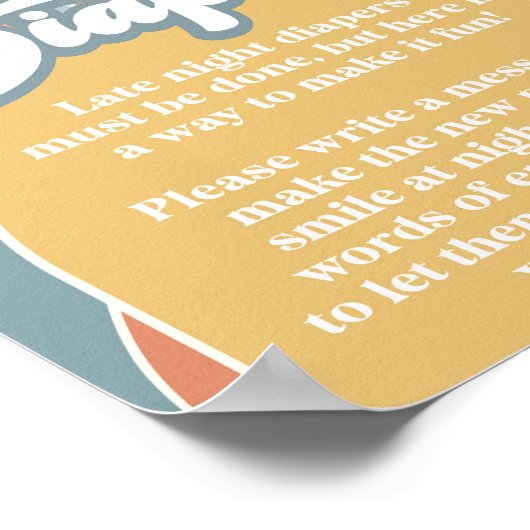 Groovy Late Night Diapers Retro Sonnenscheindusche Poster (Ecke)