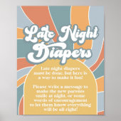 Groovy Late Night Diapers Retro Sonnenscheindusche Poster (Vorne)