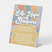 Groovy Late Night Diapers Retro Sonnenscheindusche Sockelschild (Vorderseite)