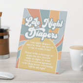 Groovy Late Night Diapers Retro Sonnenscheindusche Sockelschild (In SItu)