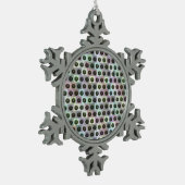 Groovy Lawn Bowls Muster, Schneeflocken Zinn-Ornament (Links)