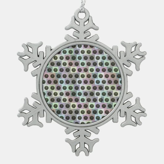 Groovy Lawn Bowls Muster, Schneeflocken Zinn-Ornament (Vorderseite)