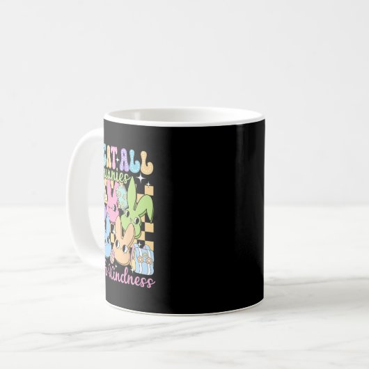 Groovy Leckerei Alle Bunnies mit Freundschaftslehr Kaffeetasse (Vorderseite Links)