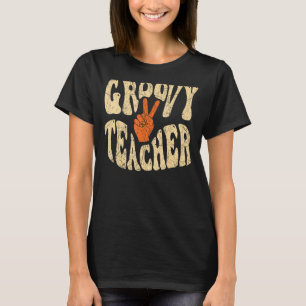 Groovy Lehrer 70er Ästhetik Nostalgie 1970er Retro T-Shirt