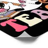 Groovy Lehrer Halloween Trick oder lehren Retro Ni Poster (Ecke)