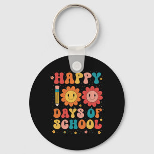 Groovy Lehrer Schüler 100. Schultag Glücklich 1 Schlüsselanhänger