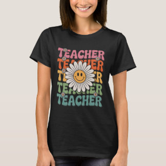 Groovy Lehrer Süße Gänseblümchen Retro Zurück zur  T-Shirt