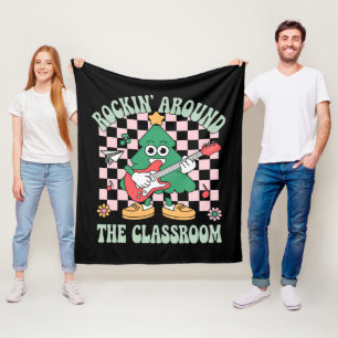Groovy-Lehrer-Weihnachten Rockt Um Den Klassenraum Fleecedecke
