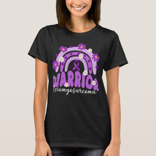 Groovy leiomyosarcoma LMS Krieger Regenbogen Blume T-Shirt (Vorderseite)