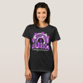 Groovy leiomyosarcoma LMS Krieger Regenbogen Blume T-Shirt (Vorne ganz)