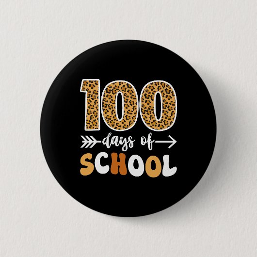 Groovy Leopard 100. Schullehrer Kinder 10 Button (Vorderseite)