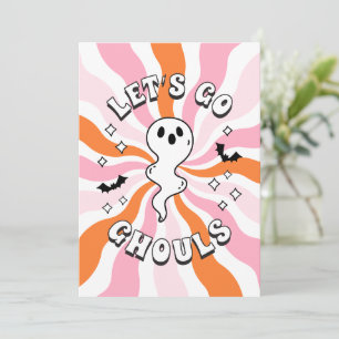 Groovy Let's Go Ghouls Bachelorette Einladung
