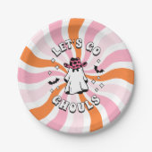 Groovy Let's Go Ghouls Bachelorette Pappteller (Vorderseite)
