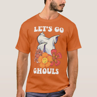Groovy Let's Go Ghouls Floral Ghost Hippie Hallowe T-Shirt