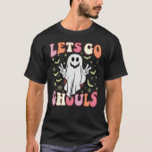 Groovy Let's Go Ghouls Floral Ghost Hippie Retro H T-Shirt (Vorderseite)