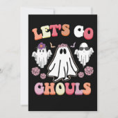 Groovy Let's Go Ghouls Halloween Ghost Retro Einladung (Vorderseite)