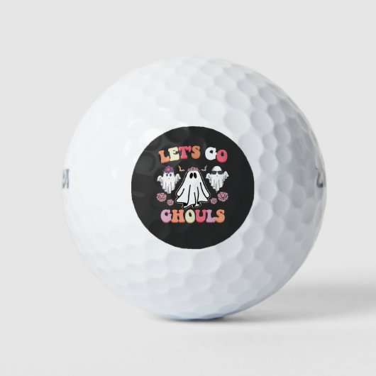 Groovy Let's Go Ghouls Halloween Ghost Retro Golfball (Vorderseite)