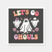 Groovy Let's Go Ghouls Halloween Ghost Retro Serviette (Vorderseite)