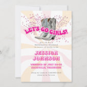 Groovy Let's Go Girls Western Junggeselinnen-Absch Einladung (Vorderseite)