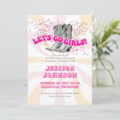 Groovy Let's Go Girls Western Junggeselinnen-Absch Einladung (Stehend Vorderseite)