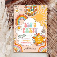 Groovy Let's Party Retro 70er Rainbow Birthday