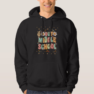 Groovy Letzter Schultag Out Mittelschule Frieden Hoodie