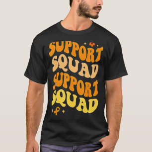 Groovy Leukemia Awareness Support Squad Orange Rib T-Shirt