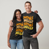 Groovy Leukemia Awareness Support Squad Orange Rib T-Shirt (Unisex)