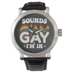 Groovy LGBT Pride Sounds Gay Im Armbanduhr
